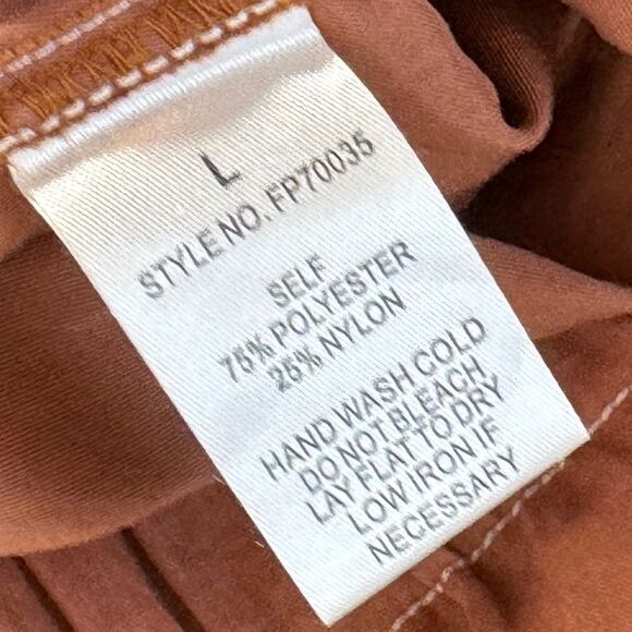 Calista Copper Paper Bag Waist Pull On Pants Sz L - Picture 7 of 7